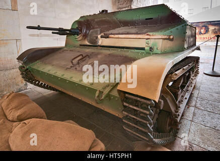 1930er Jahre polnische TKS Tankette, verwendet im 2. Weltkrieg für Aufklärungs- und Infanterie-Unterstützung, polnische Armee-Museum in Warschau, Polen Stockfoto