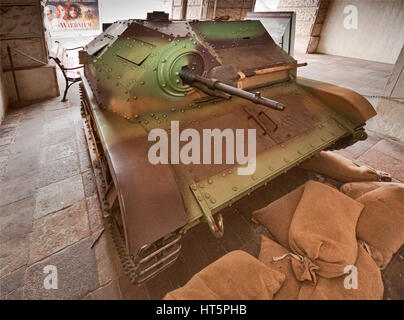 1930er Jahre polnische TKS Tankette, verwendet im 2. Weltkrieg für Aufklärungs- und Infanterie-Unterstützung, polnische Armee-Museum in Warschau, Polen Stockfoto