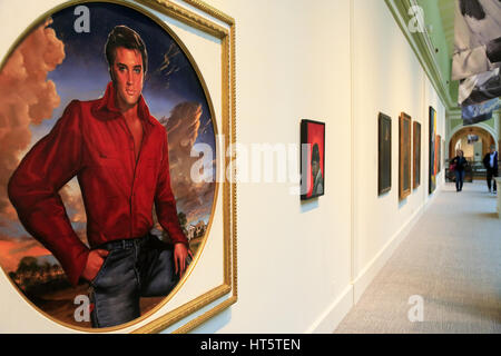 Elvis Presley's Portrait in der National Portrait Gallery. Washington DC. USA Stockfoto