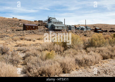 Bodie State Park sind die Überreste von Bodie, eine Silber- und Kupfermünzen Bergbaustadt in der östlichen kalifornischen Wüste. Stockfoto