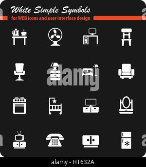 Möbel Web Icons für User Interfacedesign Stock Vektor