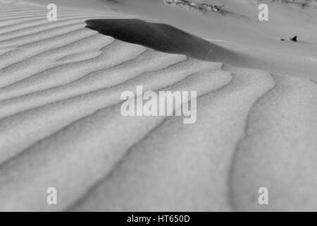 Windgepeitschten Sand Muster Ninety Mile Beach, Northland NZ Stockfoto