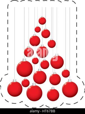 rote Kugeln Weihnachtsdekoration Stock Vektor