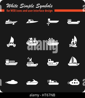 Wasser Transport Web Icons für User Interfacedesign Stock Vektor