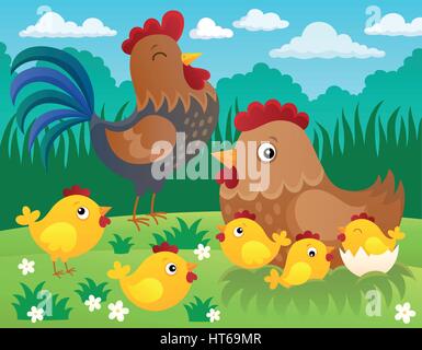 Huhn-Thema-Bild 3 - eps10-Vektor-Illustration. Stock Vektor