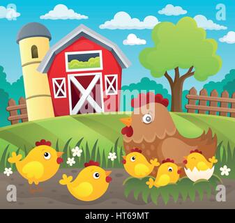 Huhn Thema Bild 4 - eps10-Vektor-Illustration. Stock Vektor