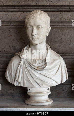 Rom. Italien. Porträtbüste von Roman Emperor Alexander Severus (208-235 n. Chr.). Halle der Kaiser, der Kapitolinischen Museen. Sala Degli Imperatori, Musei Cap Stockfoto