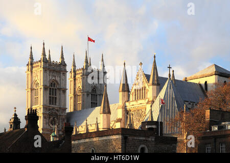 Außenseite des Westminster Abbey Cathedral, Westminster, London City, Großbritannien Stockfoto