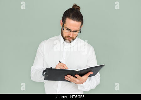 Mann ernst Studio Portrait Konzept Stockfoto