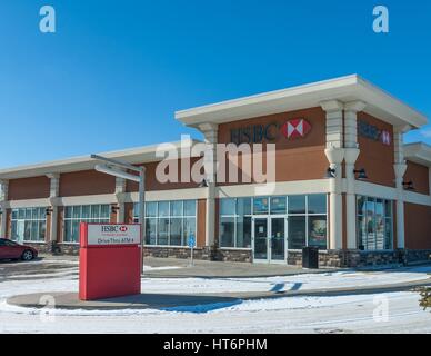 Ein Zweig der HSBC Bank in Calgary, Alberta, Kanada. Stockfoto