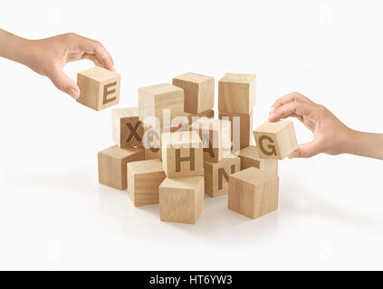 Konzept der Wirtschaft & Währung auf isolierte Hintergrund. Stockfoto