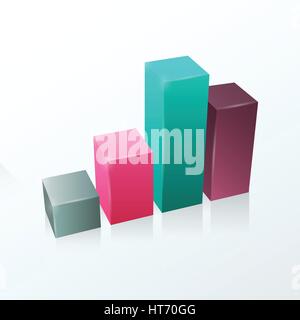 Graph Vektor Infografik grau, violett, rosa, grün. Stock Vektor