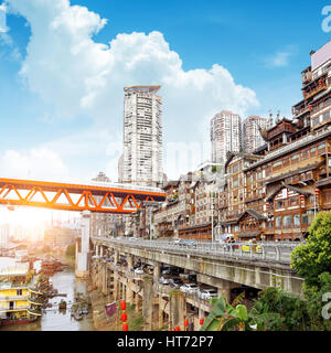 Chongqing, China klassische Architektur: Hongyadong. Stockfoto