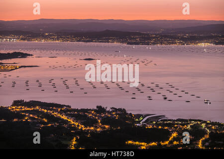 Sie sind der Ría de Muros e Noia, Ría de Arousa, Ría de Pontevedra und der Ría de Vigo. Stockfoto