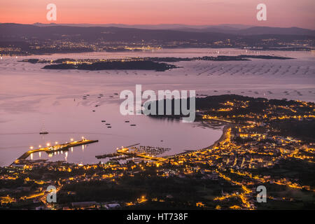 Sie sind der Ría de Muros e Noia, Ría de Arousa, Ría de Pontevedra und der Ría de Vigo. Stockfoto