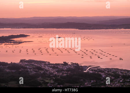 Sie sind der Ría de Muros e Noia, Ría de Arousa, Ría de Pontevedra und der Ría de Vigo. Stockfoto