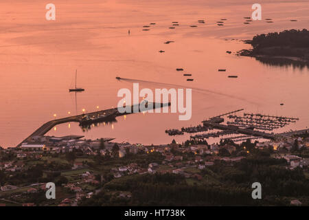 Sie sind der Ría de Muros e Noia, Ría de Arousa, Ría de Pontevedra und der Ría de Vigo. Stockfoto