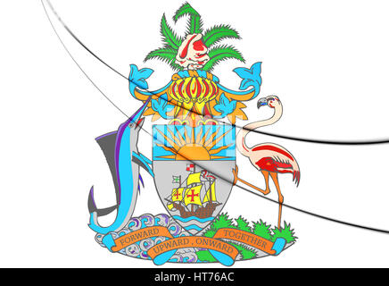 Wappen der Bahamas. 3D Illustration. Stockfoto