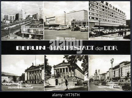 Deutschland - ca. 1968: Eine Postkarte gedruckt in Deutschland, zeigt die Wahrzeichen Berlins, ca. 1968 Stockfoto