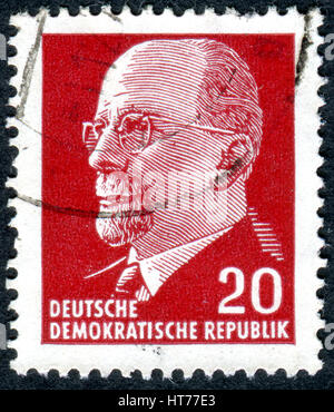 Deutschland - ca. 1963: Eine Briefmarke gedruckt in Deutschland (DDR), zeigt das Porträt eines kommunistischen deutschen Politikers Walter Ulbricht, ca. 1963 Stockfoto