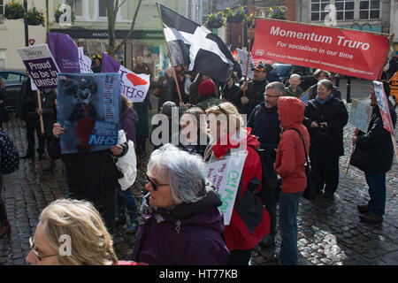 NHS Proteste, Truro Stockfoto