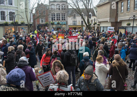 NHS Proteste, Truro Stockfoto