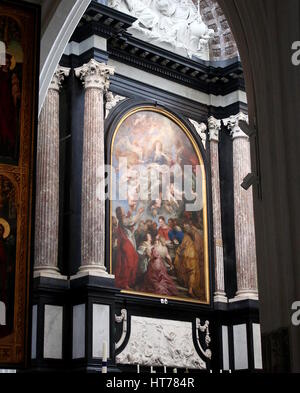 Rubens - Himmelfahrt der Jungfrau Maria (De Hemelvaart van Maria, 1626), Kathedrale Notre-Dame, Antwerpen, Belgien Stockfoto