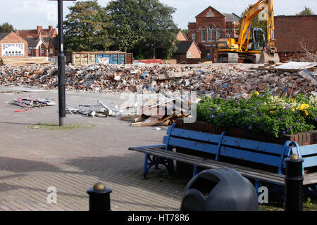 Vor kurzem abgerissen Geschäfte in Tamworth Stadtzentrum Stockfoto