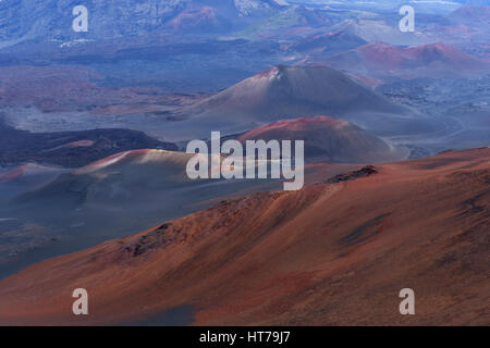 Cinder Wüste mit Zapfen, Haleakala National Park, HI, Vereinigte Staaten Stockfoto