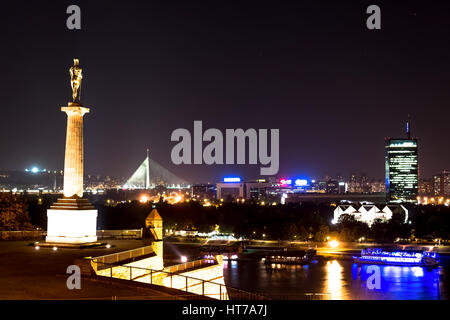 Belgrad, Serbien - 23. September 2015: Victor Denkmal Festung Kalemegdan. Stockfoto