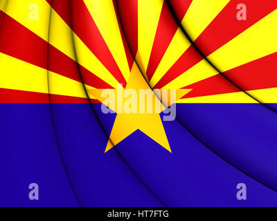 3D Flagge von Arizona, USA. 3D Illustration. Stockfoto