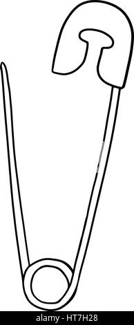 Isolierte ClipArt einer Sicherheitsnadel Stock Vektor