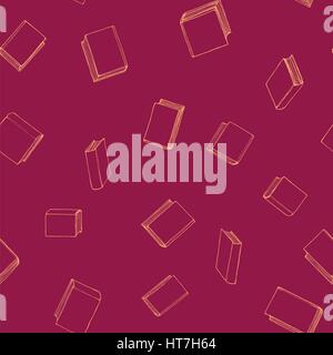 Nahtloses Muster mit Hand gezeichnet Hardcover-Bücher Stock Vektor