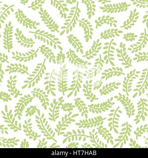 Nahtlose handgezeichnete Drucken des Absract lässt auf Zweigen Stock Vektor