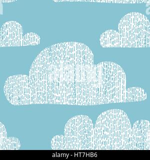Niedliche Musterdesign mit Handgriffen erstellt texturierte Wolken Stock Vektor