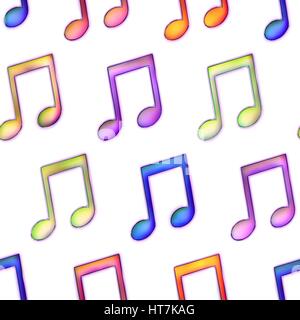 Nahtlose Textur bunte Noten Stockfoto