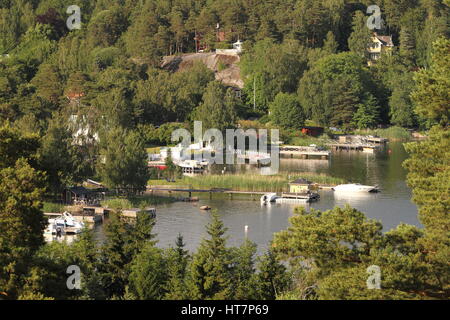 Sommeridylle in Skarpö, in der Nähe von Vaxholm, Schweden Stockfoto