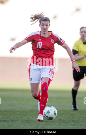 Nicolsia, Zypern. 3. März 2017. Lisa Makas (AUT) Fußball: Zypern Frauen WM 2017 Gruppe B match zwischen Österreich 3: 0 Neuseeland im GSP-Stadion in Nicolsia, Zypern. Bildnachweis: Maurizio Borsari/AFLO/Alamy Live-Nachrichten Stockfoto