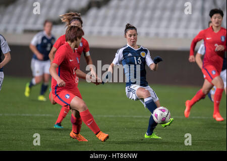 Nicolsia, Zypern. 3. März 2017. Jane Ross (SCO) Fußball: Zypern Frauen WM 2017 Gruppe B match zwischen Schottland 0-2 Südkorea im GSP-Stadion in Nicolsia, Zypern. Bildnachweis: Maurizio Borsari/AFLO/Alamy Live-Nachrichten Stockfoto