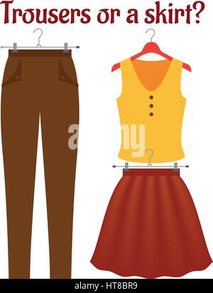 Frauen tragen auf Kleiderbügeln Stock Vektor