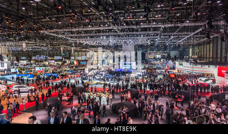 Ansicht der Ausstellungshalle in Genf International Motor Show 2017 Stockfoto