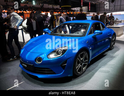 Welt Premiere der Alpine A110 Auto in Genf International Motor Show 2017 Stockfoto