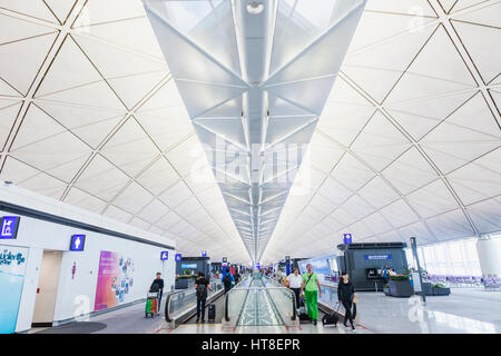 China, Hong Kong, Hong Kong International Airport, Abfahrtzusammentreffen Stockfoto