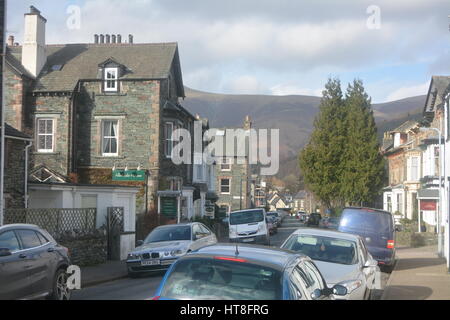 Verdrehte Kiefer Zweig Keswick im Lake District Stockfoto