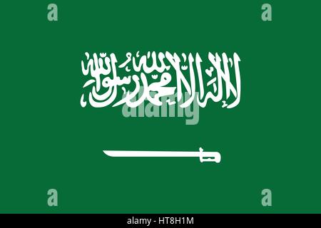Offizielle Vektor Flagge des Königreichs von Saudi-Arabien (KSA). Stock Vektor