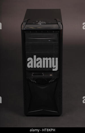 Personal-Computer. Isoliert auf schwarzem Hintergrund schwarz weiche Schatten Stockfoto