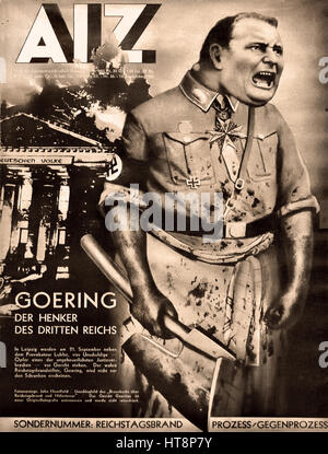AIZ Göring der Dürrenmatt des Dritten Reichs - Goering der Henker (Metzger) des Dritten Reiches Adolf Hitler - Nazi-Deutschland Berlin Zweiter Weltkrieg Stockfoto