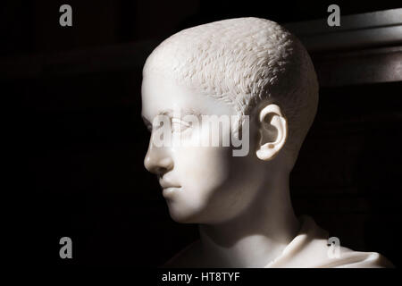 Rom. Italien. Porträtbüste von Roman Emperor Alexander Severus (208-235 n. Chr.). Halle der Kaiser, der Kapitolinischen Museen. Sala Degli Imperatori, Musei Cap Stockfoto