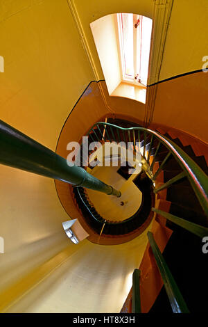 Souter Leuchtturm Blick auf Treppen und Mittelsäule South Tyneside Stockfoto