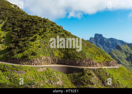 Passstraße, Teno-Gebirge, Masca, Teneriffa, Kanarische Inseln, Spanien Stockfoto